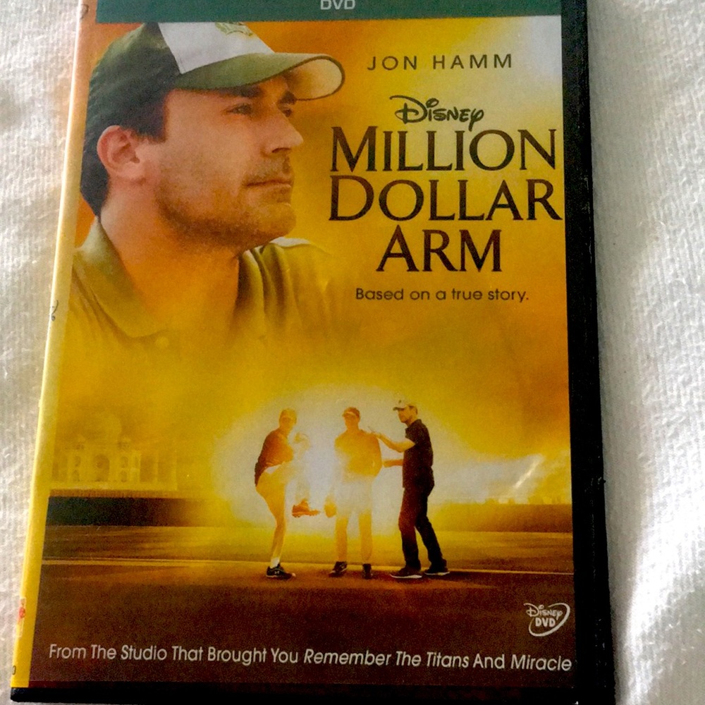 🍿 4/$20 Million Dollar Arm DVD Jon Hamm Disney Baseball True Story Movie